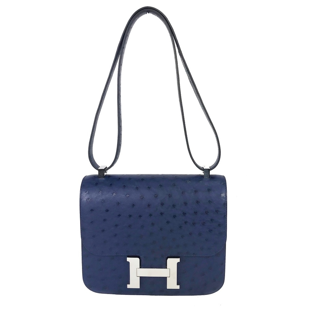 Hermes Constance 24 Bleu de Malte SHW Ostrich